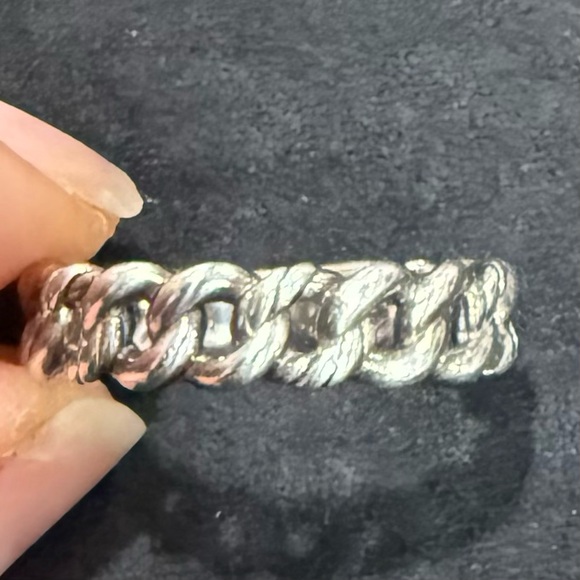 David Yurman Silver Twisted Rope Ring - Picture 4 of 4